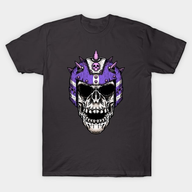 Fantasy Football Skeleton Purple 1 T-Shirt by Spevna